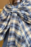 Roberta Plaid Brushed Cotton Drape Cape Highland Blue